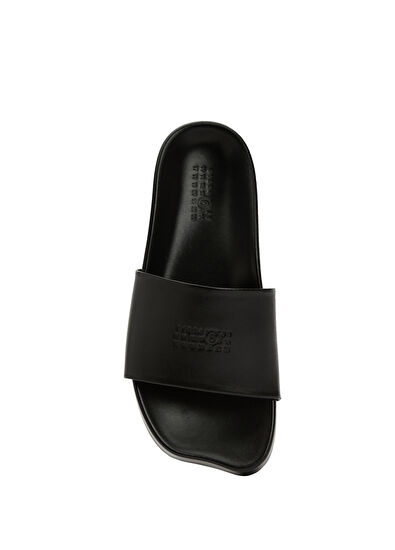 MM6 Maison Margiela Black Men's Leather Slippers - 4