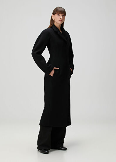 Siyah Yün Palto - Görsel 4