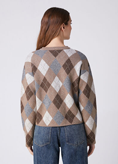 Beymen Club Brown Diamond Patterned Cardigan - 5