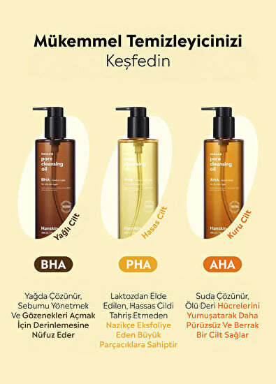 Hanskin Hanskin Pore Cleansing Oil Pha Hassas ce Toleranssız Ciltler İçin Gözenek ve Makyaj Temizleme Yağı 300 ml - 6