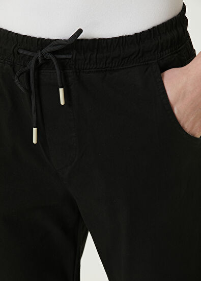 Beymen Club Siyah Beli Bağcıklı Lastikli Jogger Pantolon - 4
