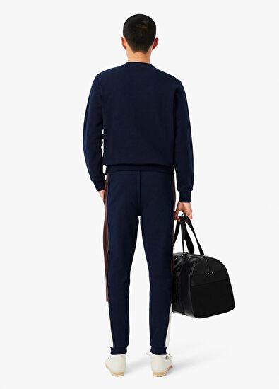 Lacoste Color Blocked Navy Blue Tapered Fit Men's Sweatpants - 3