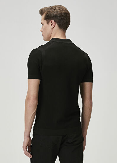 Beymen Club Siyah Polo Yaka Kısa Kollu Triko - 5
