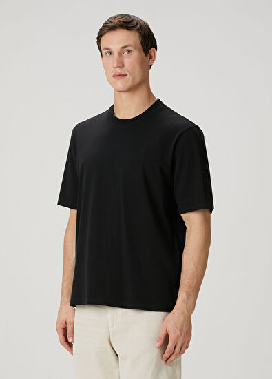 Ami Paris Black Logo Embroidered T-Shirt - 3