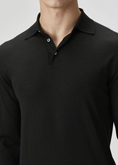 Fedeli Siyah Polo Kaşmir Triko - 5