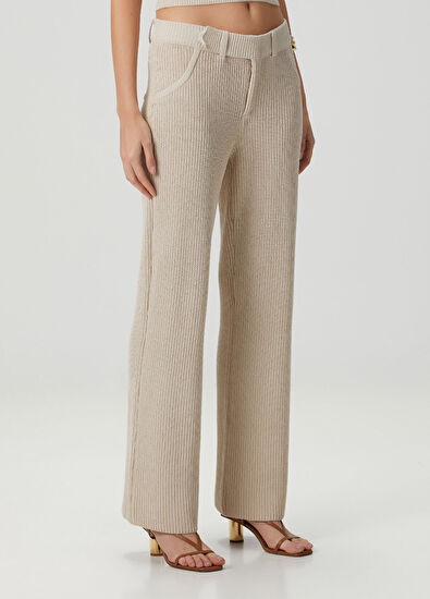 Aya Muse Vena Bej Triko Pantolon - 3