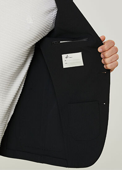 Beymen Club Slim Fit Black Wicking Textured Suit - 9