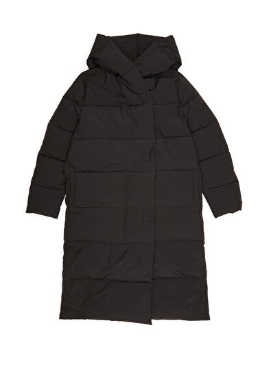 Black Hooded Long Puffer Coat Beymen Club Black Hooded Long Puffer Coat - 7