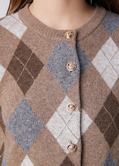 Beymen Club Brown Diamond Patterned Cardigan - 6