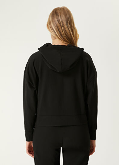 Beymen Club Siyah Kapüşonlu Ottoman Dokulu Sweatshirt - 6