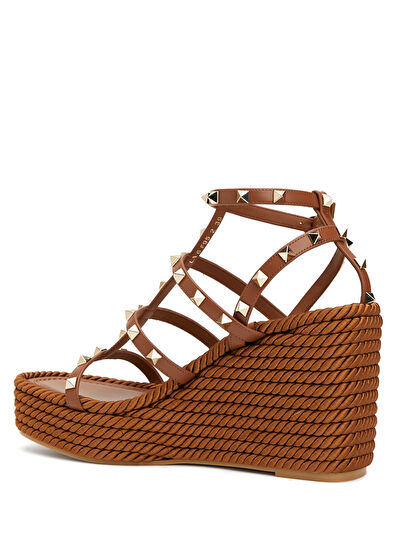 Rockstud Taba Kadın Deri Sandalet - Görsel 4