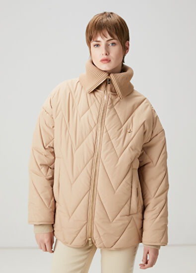 Beymen Club Camel Zikzak Kapitoneli Mont - 3