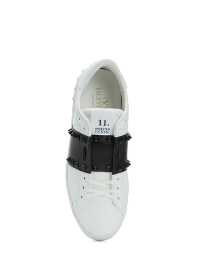 Valentino Garavani Rockstud Untitled Black White Women's Leather Snea - 4