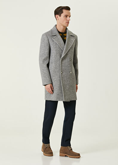 Beymen Club Gray Flannel Coat - 3
