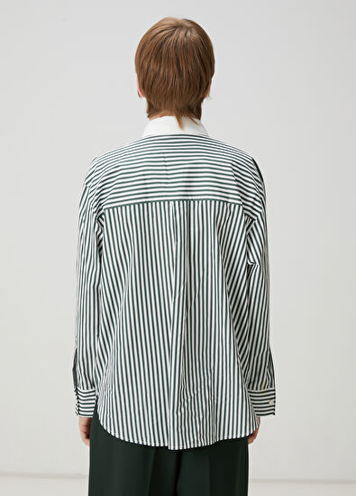 Beymen Club Green White Striped Shirt - 4