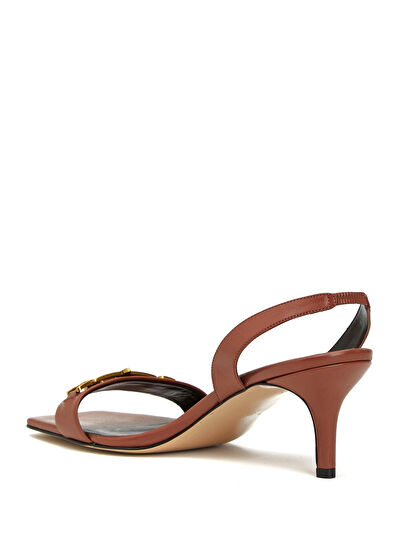 Beymen Club Dusty Rose Chain Logo Detail Women's Leather Sanda - 3