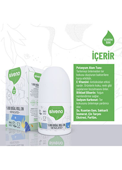 Siveno Natural Whitening Deodorant Herbal Vegan Roll On 50 ml - 5