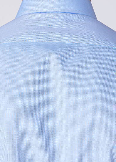 Beymen Club Comfort Fit Blue Dobby Non-Iron Shirt - 7