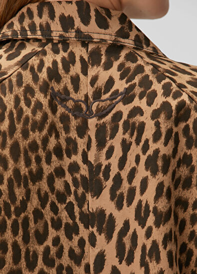 Mentle Leopar Desenli Palto - Görsel 6