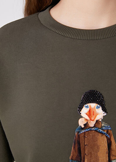 Beymen Club Clubby Haki Taşlı Sweatshirt - 7