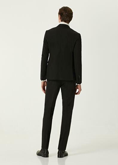 Beymen Club Slim Fit Drop 6 Siyah Gofreli Takım Elbise - 4