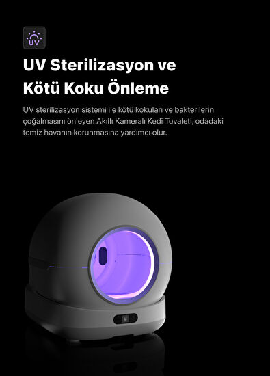 X8623 Kameralı Akıllı Otomatik Kedi Tuvaleti - Görsel 8