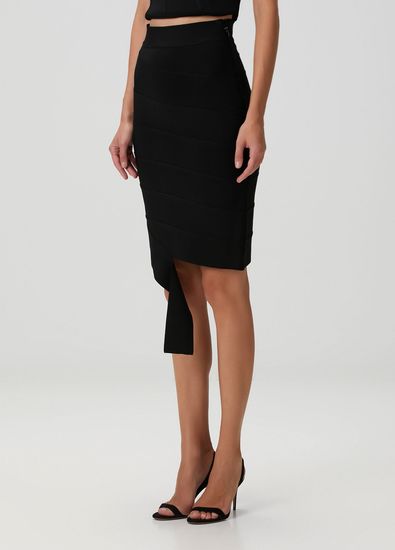 Herve Leger Siyah Mini Abiye Etek - 3