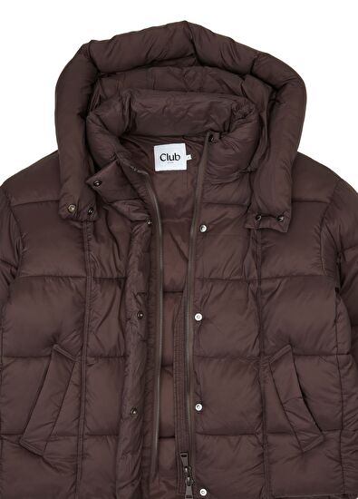 Beymen Club Kahverengi Kapüşonlu Puffer Mont - 7