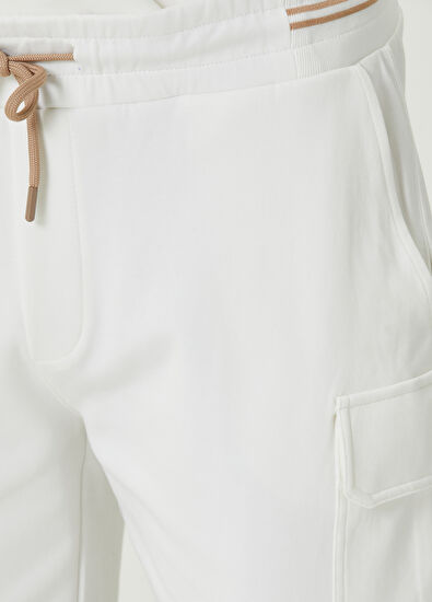Beymen Club Beyaz Beli Kordonlu Kargo Jersey Şort - 4