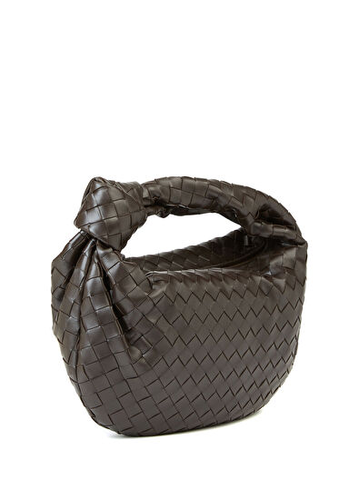 Small Jodie Koyu Kahverengi Kadın Deri Çanta - Görsel 4