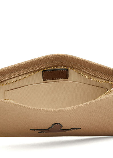 Kahverengi Kadın Canvas El Portföyü - Görsel 6