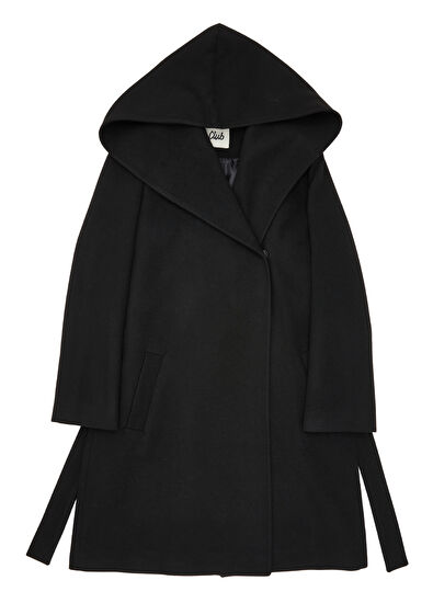 Beymen Club Siyah Kapüşonlu Palto - 7