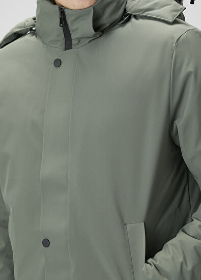 Beymen Club Aqua Green Hooded Long Coat - 5