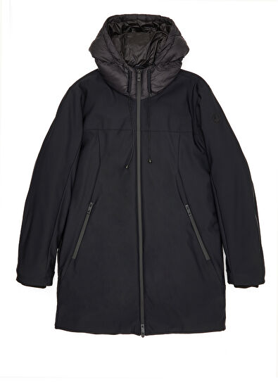 Beymen Club Siyah Kapüşonlu Garni Detaylı Kaban - 11