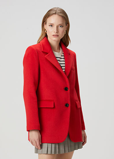 Beymen Club Kırmızı Yün Ceket - 5