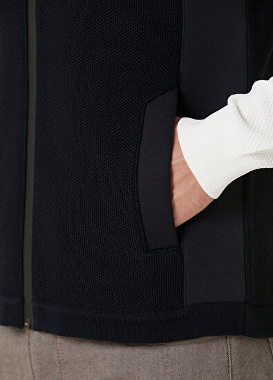 Beymen Club Navy Blue Hooded Wool Knit Vest - 7