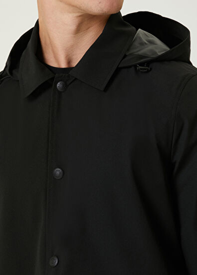 Beymen Club Black Hooded Technical Overcoat - 6