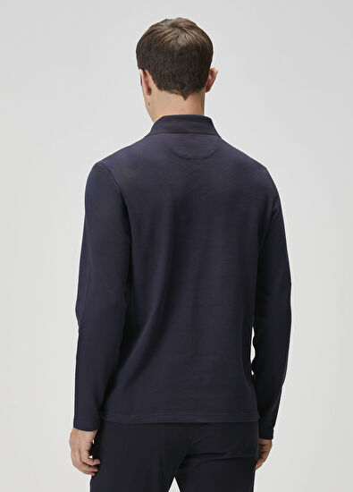 Beymen Club Comfort Fit Navy Blue Polo Sweatshirt - 4