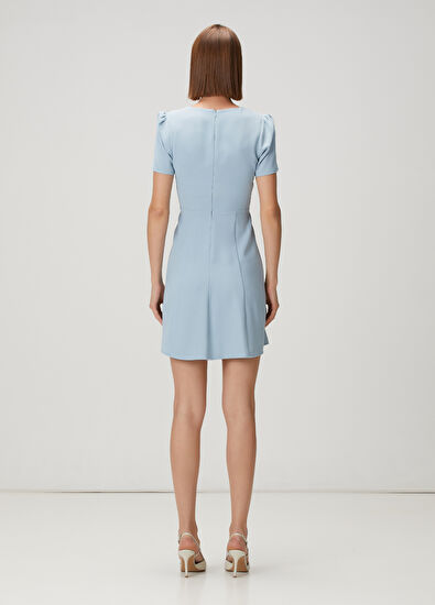 Beymen Club Light Blue Mini Crepe Dress - 4