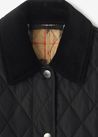 Burberry Dorset Quilted Nylon Siyah Kadın Mont - 5