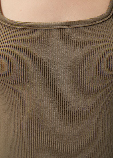 Beymen Club Khaki square neck basic undershirt - 7