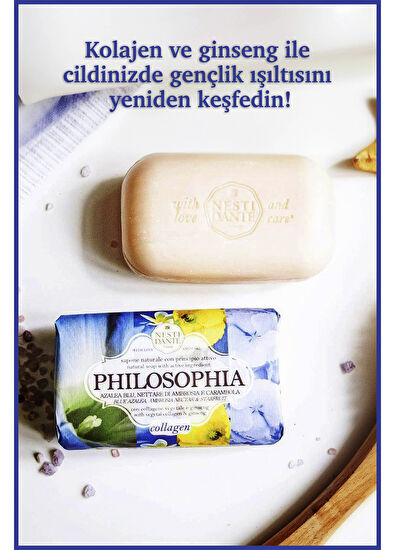Nesti Dante Philosophia Collagen Yaşlanma Karşıtı Ginseng & Mavi Açelya Katı Sabun 250 gr - 5