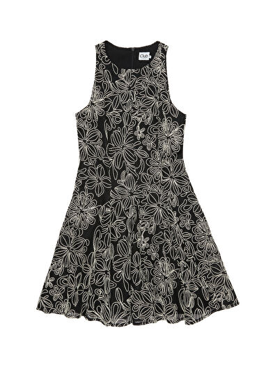 Beymen Club Black Contrast Laced Mini Dress - 7