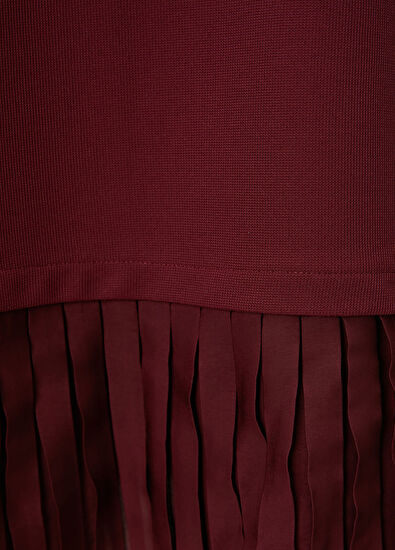 Beymen Club Burgundy Pleated Mini Polo Dress - 7