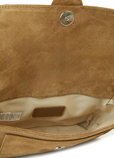 Beymen Club Mink Trok Women's Suede Crossbody Bag - 5