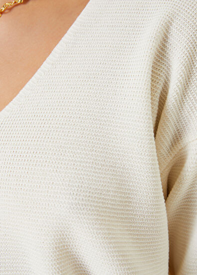 Beymen Club Ekru Basic Uzun Yün Kazak - 5