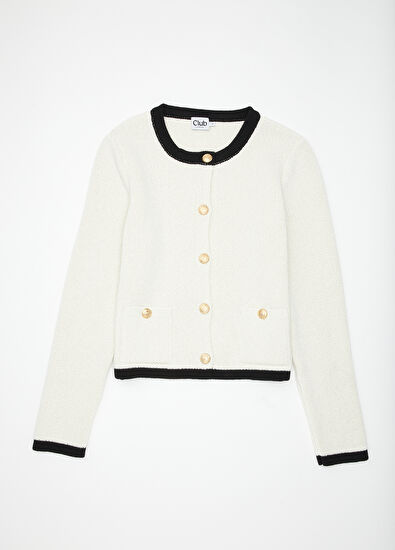 Beymen Club Ekru Şerit Detaylı Triko Ceket - 7