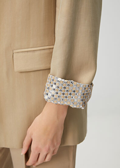 Beymen Club Siyah Kol Ucu Payetli Blazer - 7