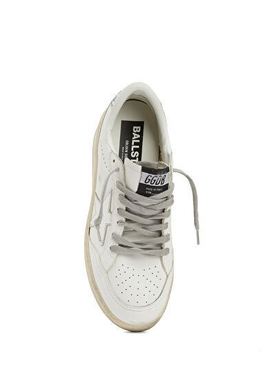 Ball Star Beyaz Silver Kadın Deri Sneaker - Görsel 6