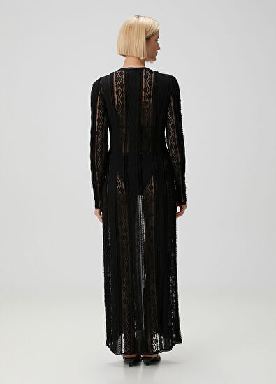 Charo Ruiz Inar Siyah Uzun Ceket - 4